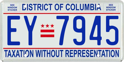 DC license plate EY7945