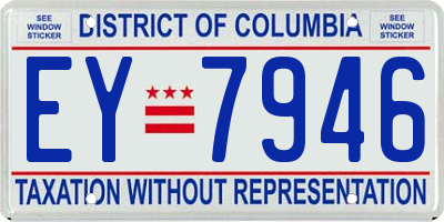 DC license plate EY7946