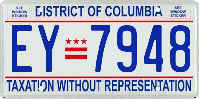 DC license plate EY7948