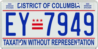 DC license plate EY7949