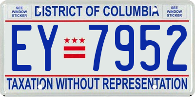 DC license plate EY7952