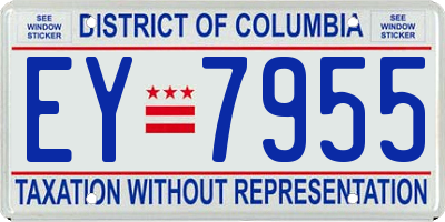 DC license plate EY7955