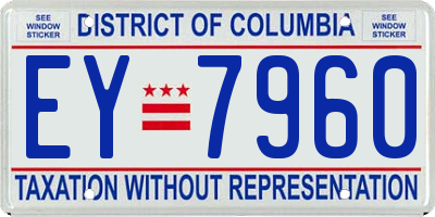 DC license plate EY7960