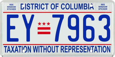 DC license plate EY7963