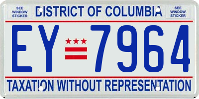 DC license plate EY7964