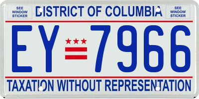 DC license plate EY7966