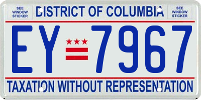 DC license plate EY7967