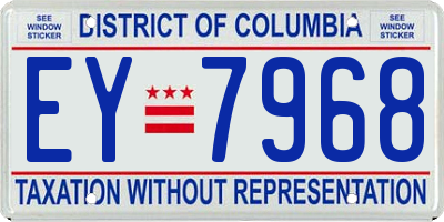 DC license plate EY7968