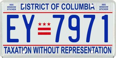 DC license plate EY7971