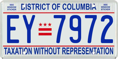 DC license plate EY7972