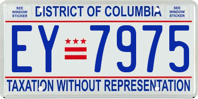 DC license plate EY7975