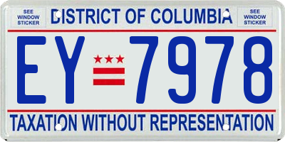 DC license plate EY7978