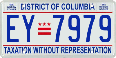 DC license plate EY7979