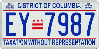 DC license plate EY7987