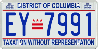 DC license plate EY7991