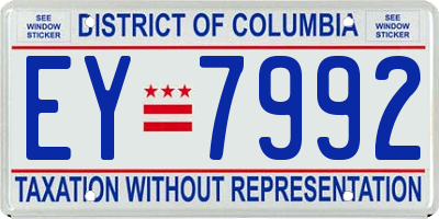 DC license plate EY7992