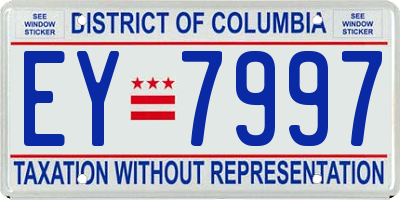 DC license plate EY7997