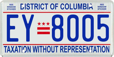 DC license plate EY8005