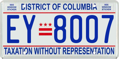 DC license plate EY8007