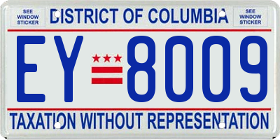 DC license plate EY8009