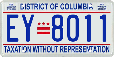 DC license plate EY8011