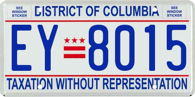 DC license plate EY8015