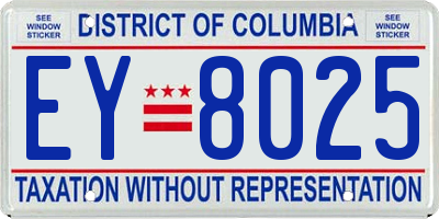 DC license plate EY8025