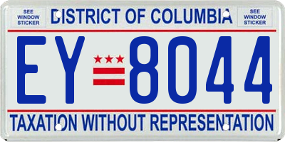 DC license plate EY8044