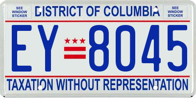 DC license plate EY8045