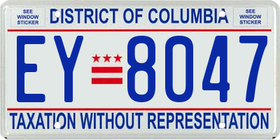 DC license plate EY8047