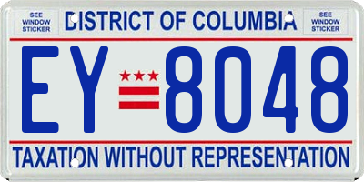 DC license plate EY8048