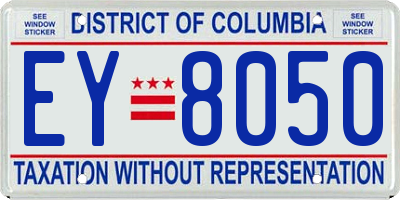 DC license plate EY8050