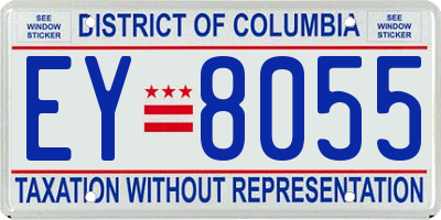 DC license plate EY8055