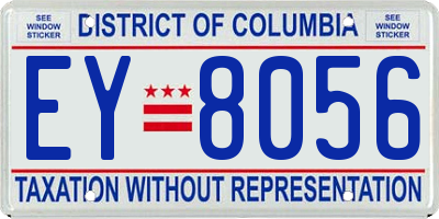 DC license plate EY8056