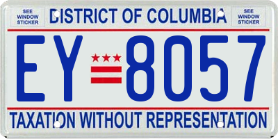 DC license plate EY8057