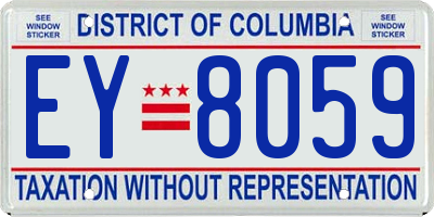 DC license plate EY8059