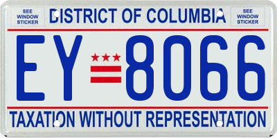 DC license plate EY8066