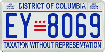 DC license plate EY8069