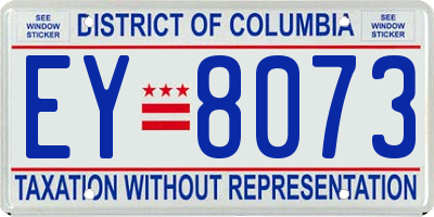 DC license plate EY8073