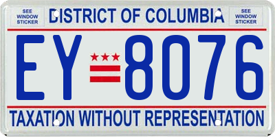 DC license plate EY8076