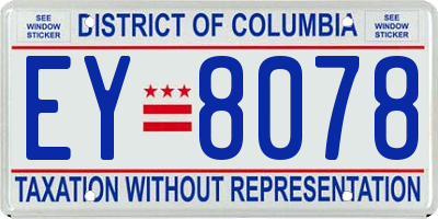 DC license plate EY8078