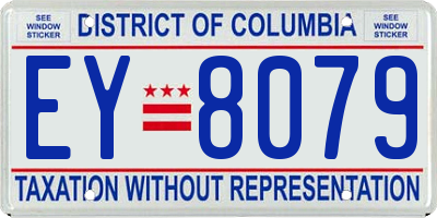 DC license plate EY8079