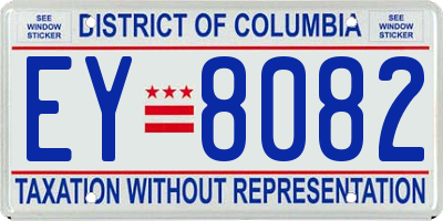 DC license plate EY8082