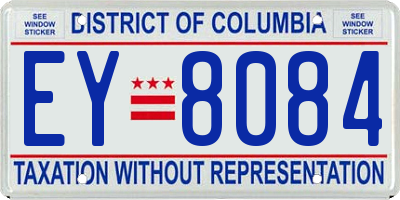 DC license plate EY8084