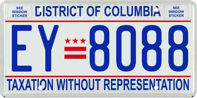 DC license plate EY8088