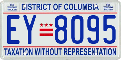 DC license plate EY8095