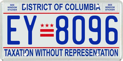 DC license plate EY8096