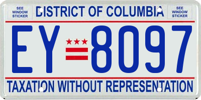 DC license plate EY8097