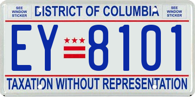 DC license plate EY8101