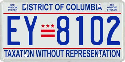 DC license plate EY8102